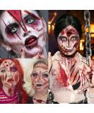 Billzar Halloween Fake Scars Tattoos Kit - 138+ PCS for Men, Women, and Kids - Zombie Makeup, Face Stitches, Temporary Chucky Scar, Scab, and Scratches - Halloween Wound Stickers - 18 Sheets - Buy Online on GoSupps.com