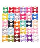 60PCS Cute Puppy Dog Bowknot Hair Bows with Rubber Bands - Handmade Pet Grooming Accessories - Buy Online on GoSupps.com