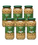 Spanish Chickpeas Pre-Cooked Garbanzos Suitable For Vegetarians And Vegans Weight 570g Per Jar Multipack of 6 Jars - Buy Online on GoSupps.com