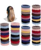 60 Seamless Cotton Hair Ties Ponytail Holders for Women/Girls - Elastic, No Crease, Lightweight - 4 Styles (Mixed Color) - 60 Count - Buy Online on GoSupps.com