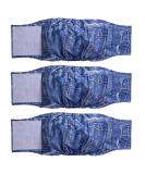 Premium Washable Belly Bands for Male Dogs - 3 Pack (Large Blue Jeans) | Dog Diapers & Belly Bands - Buy Online on GoSupps.com