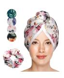 Jocero Bamboo Hair Turban | Eco-Friendly Hair Towel for Women | Long Hair Turban with Button | Stylish Pink & White Bamboo Towel - Buy Online on GoSupps.com