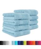 8-Piece Light Blue Towel Set - Soft 50x100 cm Towels in Various Colors | International Shipping Available - Buy Online on GoSupps.com