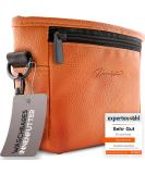 Heimatpfoten Leather Imitation Dog Feeding Bags - One-Hand Magnetic Closure - Cognac Brown - Buy Online on GoSupps.com