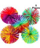 5-Piece Rainbow Monkey Stringy Balls - Soft Bouncy Sensory Fidget Stress Balls with Storage Bag - Multi-Colored Fun for All Ages - Buy Online on GoSupps.com