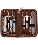 3 Swords Germany - brand quality 8 piece manicure pedicure grooming kit set for professional finger & toe nail care scissors clipper fashion leather case in gift box Made by 3 Swords (6660) BROWN - SYNTHETIC LEATHER - Buy Online on GoSupps.com