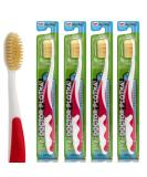 Dr. Plotka's Extra Soft Toothbrush - Ultra Clean Nano Flossing for Sensitive Teeth | 4-Pack Red - Buy Online on GoSupps.com