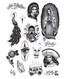 Tatsy Chicano Set: Temporary Tattoo Cover Up Sticker for Men and Women - Unique Chicana Gansta Lowrider Style Designs - Buy Online on GoSupps.com