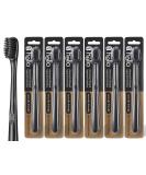 Charcoal Infused Soft Bristle Toothbrush - Black, BPA Free, Vegan, Plant Based Handle - 6 Pack - Buy Online on GoSupps.com