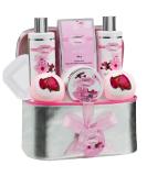 Cherry Blossom Spa Gift Basket Set for Women - Luxury Bath and Body Set with Lotions, Bath Bombs, Mirror, Travel Bag - Perfect Christmas Gift - Buy Online on GoSupps.com