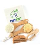 Babysoft Baby Hair Brush & Comb Set for Newborns & Toddlers-Promotes Blood Circulation  Stimulates & Massage Baby's Scalp  Prevents Cradle Cap-Great Baby Shower & Baby Registry Gift! (5 Piece Set) - Buy Online on GoSupps.com