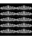 10 Pcs Crystal Tiara Crowns for Women Girls Princess Crown with Combs Elegant Tiaras for Women Birthday Crown Bride Headbands Bridal Wedding Hair Accessories for Prom Birthday Party (Silver) - Buy Online on GoSupps.com