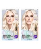 L'Oreal Paris Feria Hyper Platinum Hair Bleach Kit - Anti Brass Purple Conditioner - 2 Count - Buy Online on GoSupps.com