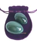 Nephrite Yoni Eggs Set - Drilled Polar Jade for Beginners & Medium Users | Includes Box Silk Cord & Instructions - Buy Online on GoSupps.com