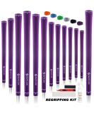 SAPLIZE CC02 Rubber Golf Grips Upgrade Kit - 13 Grips with 15 Tapes, Deluxe Kit Available - 6 Pure Colors, Anti-Slip, Standard/Midsize Purple Grips - Buy Online on GoSupps.com