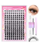 Cluster Lashes Kit - Individual Eyelash Extensions with Bond & Seal Glue (D Curl, 10-18MM) - Buy Online on GoSupps.com