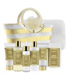 Fathers Day Home Spa Kit Gift Set - Honey Almond Bath Sets for Men & Women | Luxury Bath & Shower Package with Shower Gel, Body Lotion, Scrub, Hand Cream, Bath Pillow & More in Gift-Ready Tote Bag - Buy Online on GoSupps.com