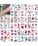 60 Sheets Waterproof Flower 3D Butterfly Fake Temporary Tattoo Sticker for Girl Lady Women - Buy Online on GoSupps.com