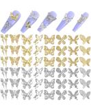 PAGOW 48 Pcs 3D Butterfly Nail Charms Crystals Rhinestones for Women Girl Nail Art DIY - Buy Online on GoSupps.com