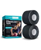Care Science Waterproof Kinesiology Tape 40 ct Precut Strips (2 Rolls) Black | Elastic Sports & Weightlifting Tape | Supports Muscles & Joints | Water Resistant - Buy Online on GoSupps.com