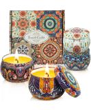 Fragrance candles aromatherapy gift set: rose lavender vanilla lemon for women 4 pieces large size natural wax fragrance stress reduction aroma at home bad spa yoga candle gift for women bohemen 4tins & 4.4oz/tin - Buy Online on GoSupps.com