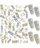 82 Pieces 3D Nail Charms - Bear, Heart, and Letter Rhinestone Nail Studs in Gold and Silver for Women and Girls DIY Nail Art - Buy Online on GoSupps.com