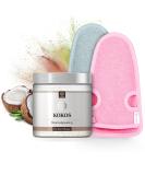 Lowell Body Peeling Set with Peeling Glove - 500g Hammam Scrub for Body & Face - Coconut Gray/Pink - Exfoliating Skin Care - Buy Online on GoSupps.com