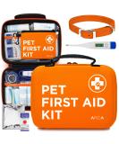 ARCA PET Cat & Dog First Aid Kit - Emergency Pet Travel Kit with Thermometer, Tick Remover & More | Neon Orange - Buy Online on GoSupps.com