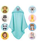 Laynenburg Premium Hooded Baby Towel - 100% Cotton Oeko Tex Cute Panda Design 80x80cm Ideal for Newborns & Children - Perfect Bath Towel for Boys & Girls - Turquoise - Buy Online on GoSupps.com