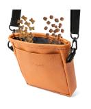 Heimatpfoten Dog Feeding Bags - Leather Imitation One-Hand Magnetic Closure Cognac Brown - Ideal for Walks - Buy Online on GoSupps.com