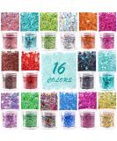 Holographic Chunky Glitter Sequins - 16 Colors Mix for Face, Body, Eyes, Hair, Nails - Festival Makeup with Hexagons & Stars - Buy Online on GoSupps.com