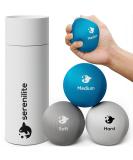 Serenilite Hand Trainer Therapy Stress Balls - Single Colored Squishy Grip Strengthening - Exercise & Stress Relief Cloud Sea Breeze Titanium Set - Best for Adults - Buy Online on GoSupps.com