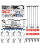 105PCS Saltwater Surf Fishing Tackle Kit with Bait Rigs, Circle Hooks, Floats, and Sinkers - Ideal for Bass Beach Fishing - Buy Online on GoSupps.com