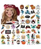 Pirate Tattoos(96Pcs)  Konsait Pirate Temporary Tattoo Fake Neverland Pirated Cannon Powder Jake Captain Tattoo Body Sticker for Pirate Birthday Party Favors Supplies Kids Boys Girls Party Bag Filler - Buy Online on GoSupps.com