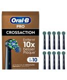 Oral-B Pro Crossaction Auded brushes for electrical toothbrush 10 pieces tooth cleaning X-bristen original oral-B toothbrush attachment mailbox-compatible packaging made in Germany black 10 pieces (1 Pack) - Buy Online on GoSupps.com