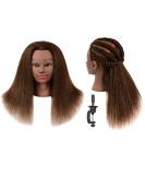 TIANYOUHAIR 22 Inch Real Human Hair Mannequin Head with Stand - Brown - Buy Online on GoSupps.com