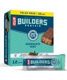CLIF BUILDERS - Protein Bars - Chocolate Mint - 20g Protein - Gluten Free (2.4 Ounce, 12 Count) Chocolate Mint 12 Count (Pack of 1) - Buy Online on GoSupps.com