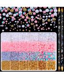 8420 PCS 4 Colors ABS Flat Back Pearls for Crafts | 3/4/5/6/8/10 mm Half Round Pearls with Self Adhesive Resin Picker Pencil | DIY Phone Nail Shoe (White Pink Peach Blue Gold) - Mix-Color - Buy Online on GoSupps.com