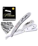 ProMax Professional Straight Edge Razor with 100 Derby Blades | Men's Stainless Steel Manual Shaver for Close Shaves | International Shipping Available - Buy Online on GoSupps.com