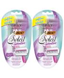 BIC Soleil Sensitive Women's 3-Blade Disposable Razor 6 Razors - Pack of 2 - Buy Online on GoSupps.com