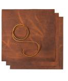 Full Grain Buffalo Leather Sheets for Crafts - 3 Pack (12x12) with Leather Cord (36) - Ideal for Jewelry, Wallets, Cricut, Leatherworking - Brown Squares - Buy Online on GoSupps.com