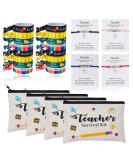 Teacher Appreciation Gifts Set: Makeup Pouch, Blessing Card Bracelets, Greeting Card, Hair Ties - 24pcs - Buy Online on GoSupps.com