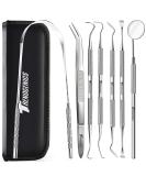 Professional Dental Tools Kit - Stainless Steel Plaque & Calculus Remover Tooth Cleaning Picks Mirror & Tongue Scraper - Dentist-Approved Hygiene Set for Teeth Care - Buy Online on GoSupps.com