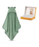 Fuchsundpanda Extra Thick Baby Hooded Towel | 100% Bamboo 75x75cm | Warm Soft Perfect Gift in Copper-Green - Buy Online on GoSupps.com