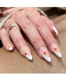 NOVO OVO Medium Long Oval Stiletto Nude Gradient White French Tip False Press on Nails - Valentine's Spring Elegant Acrylic Kit - Buy Online on GoSupps.com