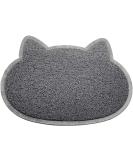 Cat Face Shaped PVC Non Slip Bowl Feeding Mat Placemat for Pet Dogs and Cats (Grey) - Buy Online on GoSupps.com