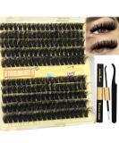ALICE Fluffy Eyelash Extension Kit 3D Volume Lash Clusters Kit Individual Lashes DIY Eyelash Extension Kit with Eyelash Clusters Lash Bond and Remover Tweezers(10-18mm 80D+100D 0.05D D Curl) B - Fluffy 80D+100D Kit - Buy Online on GoSupps.com