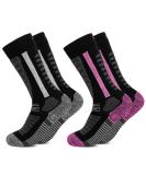 Occulto children's ski socks 2-pack (model: Charlie) 31-34 pink-black - Buy Online on GoSupps.com
