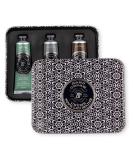 La Chatelaine Hand Cream Trio Tin Gift Set | Unisex | Father's Day | Made in France with 20% Organic Shea Butter | Moroccan Mint, Vetiver Cedar, Bourbon Vanilla | Gray Mosaic Decorative Tin - Buy Online on GoSupps.com