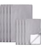 8-Piece Large Jewelry Polishing Cloth Set for Gold, Silver, Platinum - 11 x 14 Inch and 6 x 8 Inch - Grey/White - Buy Online on GoSupps.com